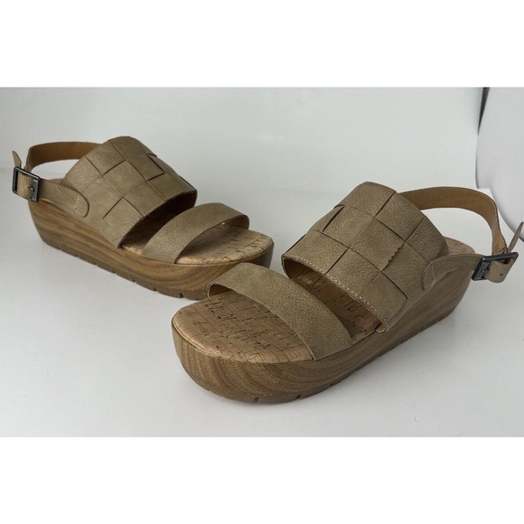 Korks Kork-Ease Women's Fraya Wedge Slingback Natural Platform Sandal Size 9 - Picture 2 of 15